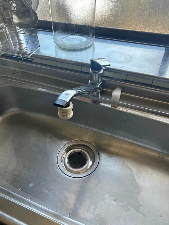 工事前　福島県南相馬市のお客様のキッチン混合栓交換工事