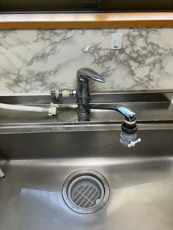 工事前　群馬県高崎市のお客様の水栓工事