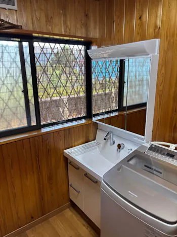 茨城県桜川市のお客様の洗面化粧台工事