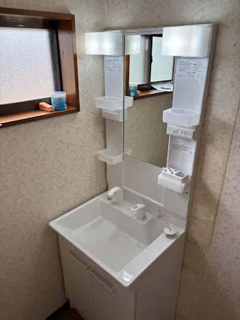 茨城県石岡市のお客様の洗面化粧台交換工事