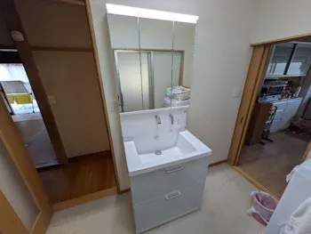 静岡県駿東郡小山町のお客様の洗面化粧台工事