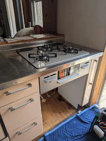 三重県三重郡朝日町のお客様のビルトインコンロ・ガスコンロ工事