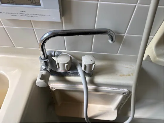 工事前　群馬県安中市のお客様の水栓工事