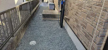 茨城県日立市のお客様の人工芝、砕石工事　具体的な工事内容1