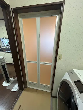 岡山県岡山市のお客様の浴室折れ戸工事　具体的な工事内容1