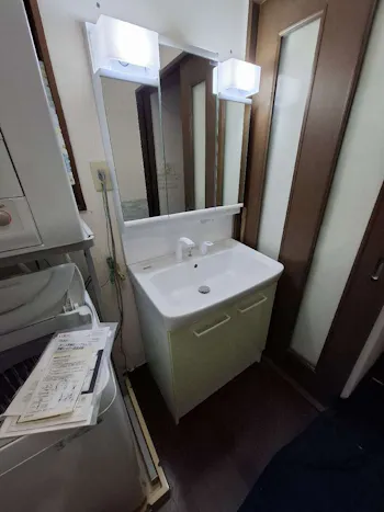 宮城県加美郡加美町のお客様の洗面化粧台工事