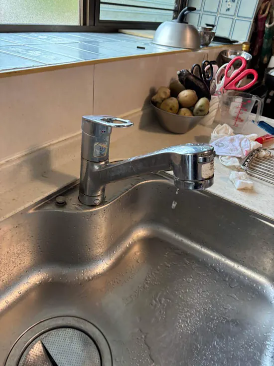 工事前　茨城県小美玉市のお客様の水栓工事