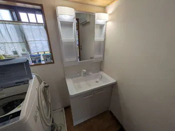 静岡県磐田市のお客様の洗面化粧台交換工事