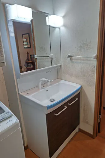福島県いわき市のお客様の洗面化粧台工事