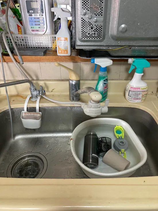 工事前　静岡県磐田市のお客様の台所水栓工事