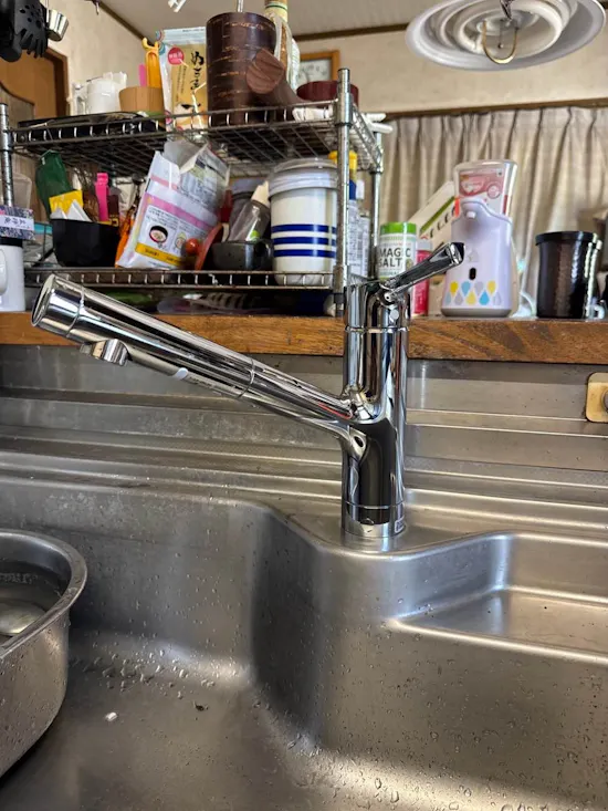 工事後　千葉県長生郡のお客様の水栓工事