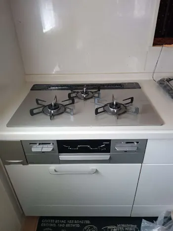 東京都昭島市のお客様のビルトインコンロ交換工事