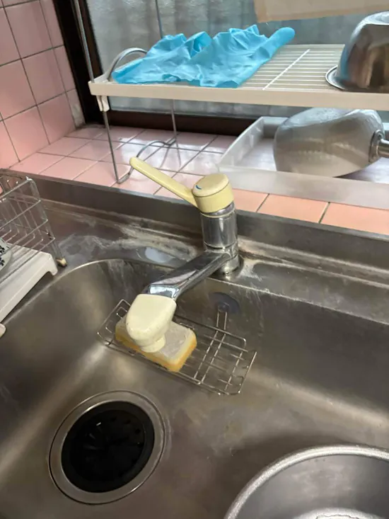 工事前　茨城県小美玉市のお客様のキッチン水栓工事