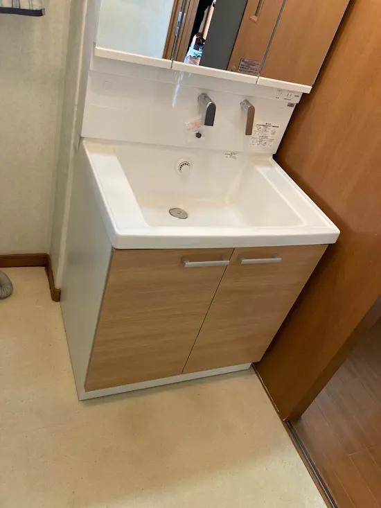 工事後　静岡県袋井市のお客様の洗面化粧台交換工事