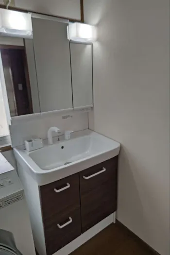 福島県いわき市のお客様の洗面化粧台工事