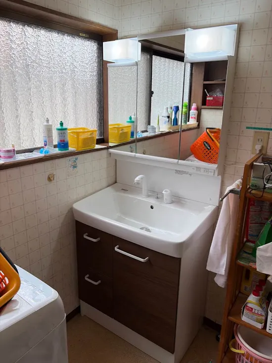 工事後　埼玉県比企郡のお客様の洗面化粧台交換工事