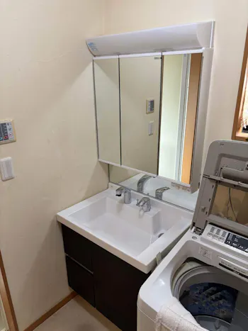 茨城県牛久市のお客様の洗面化粧台工事