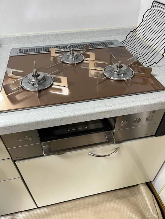 工事後　埼玉県幸手市のお客様のビルトインコンロ・ガスコンロ工事