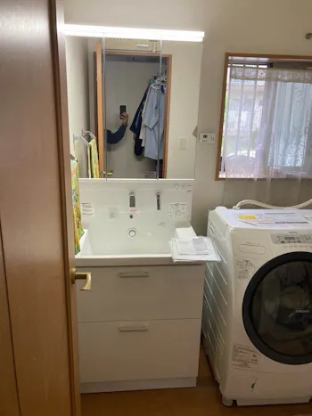 静岡県袋井市のお客様の洗面化粧台工事