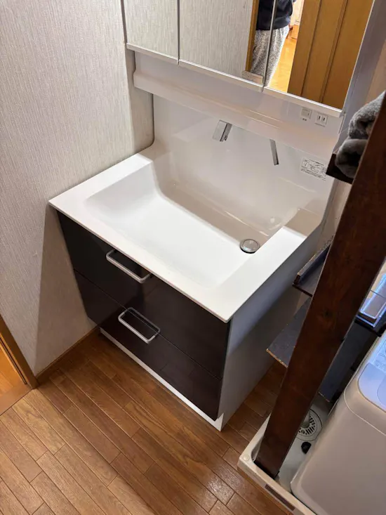 工事後　茨城県水戸市のお客様の洗面化粧台工事