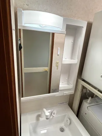 群馬県安中市のお客様の洗面化粧台交換工事　具体的な工事内容1