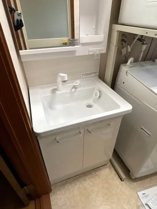 工事後　群馬県安中市のお客様の洗面化粧台交換工事