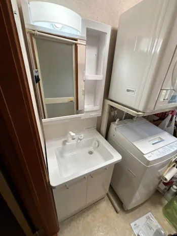 群馬県安中市のお客様の洗面化粧台交換工事　具体的な工事内容2