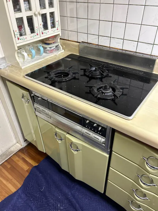 工事前　宮城県仙台市宮城野区のお客様のビルトインコンロ・ガスコンロ工事