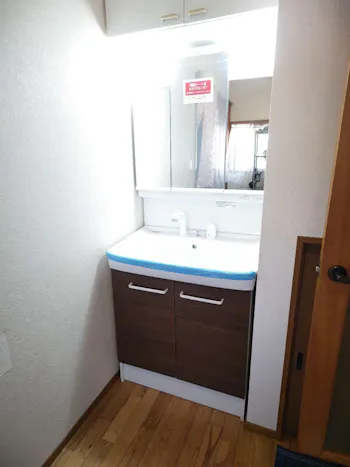 福島県いわき市のお客様の洗面化粧台工事