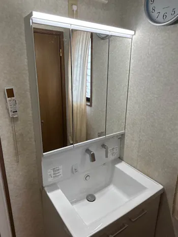 群馬県高崎市のお客様の洗面化粧台交換工事