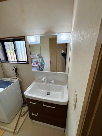 群馬県安中市のお客様の洗面化粧台交換工事