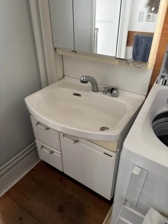 工事前　群馬県安中市のお客様の洗面化粧台交換工事