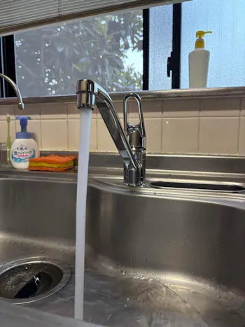 茨城県龍ケ崎市のお客様のキッチン水栓工事