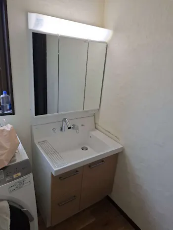 宮城県仙台市のお客様の洗面化粧台交換工事