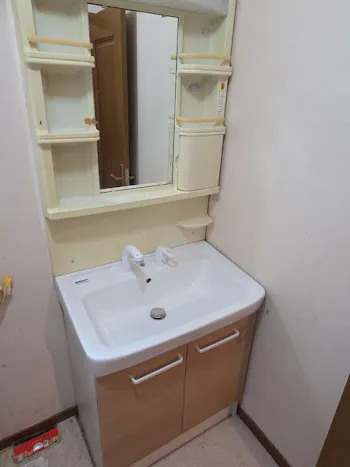 栃木県宇都宮市のお客様の洗面化粧台工事