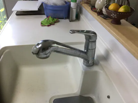 工事前　東京都青梅市のお客様のキッチン水栓交換工事