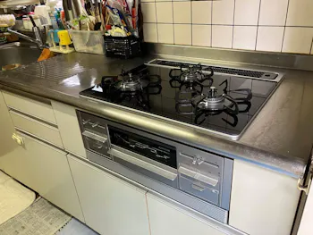 新潟県新発田市のお客様のビルトインコンロ交換工事
