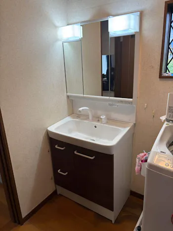 三重県いなべ市のお客様の洗面化粧台工事
