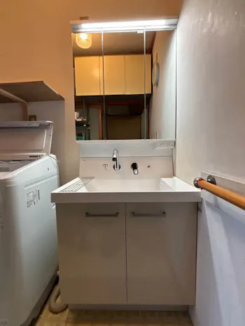 群馬県前橋市のお客様の洗面化粧台工事