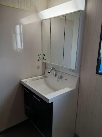 茨城県水戸市のお客様の洗面化粧台工事
