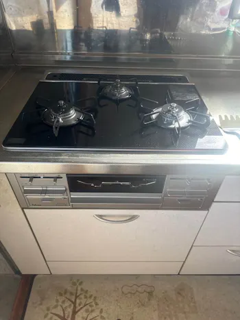 山梨県西八代郡市川三郷町のお客様のビルトインコンロ・ガスコンロ工事