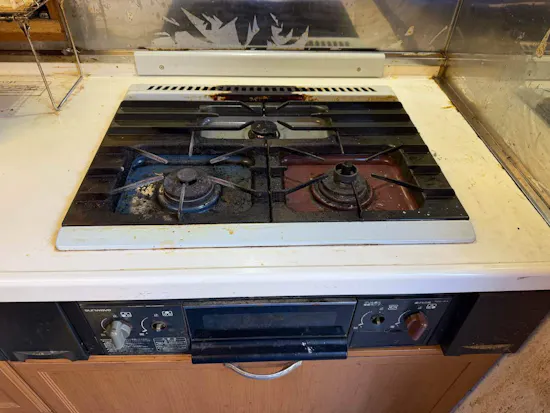 工事前　東京都西多摩郡のお客様のビルトインコンロ交換工事