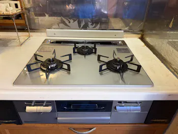 東京都西多摩郡のお客様のビルトインコンロ交換工事