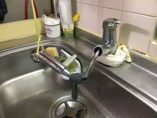 工事前　東京都福生市のお客様のキッチン水栓工事