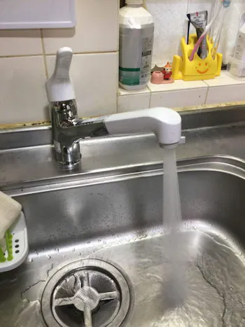 東京都福生市のお客様のキッチン水栓工事　具体的な工事内容1