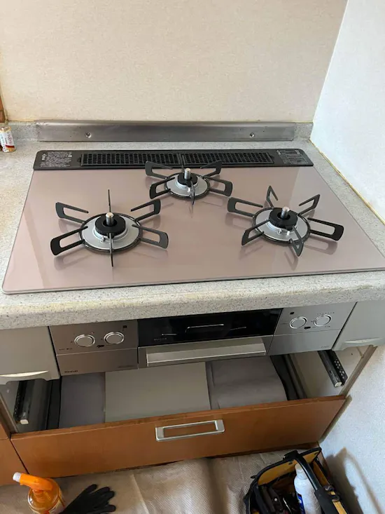 工事後　埼玉県羽生市のお客様のビルトインコンロ・ガスコンロ工事