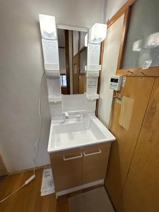工事後　群馬県前橋市のお客様の洗面化粧台交換工事