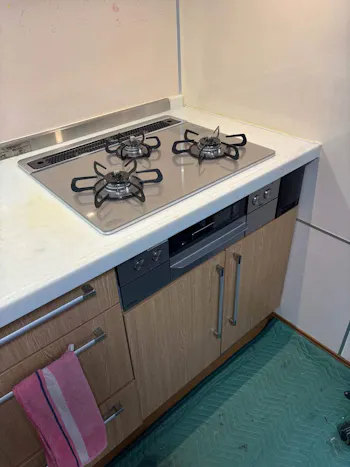 三重県四日市市のお客様のビルトインコンロ・ガスコンロ工事　具体的な工事内容1