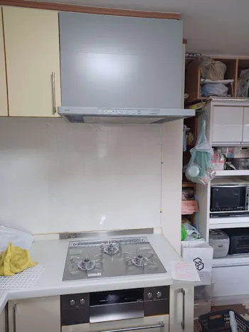 東京都八王子市のお客様のビルトインコンロ・レンジフード交換工事