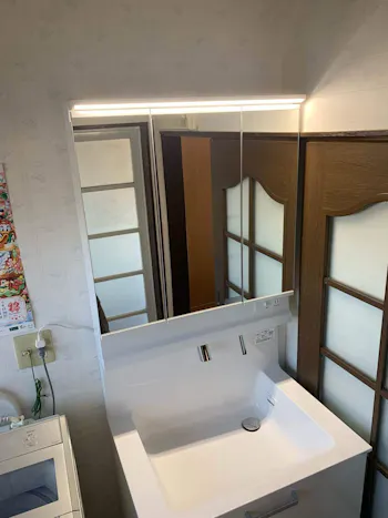 埼玉県熊谷市のお客様の洗面化粧台交換工事　具体的な工事内容2